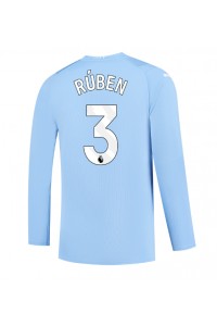 Manchester City Ruben Dias #3 Jalkapallovaatteet Kotipaita 2023-24 Pitkähihainen